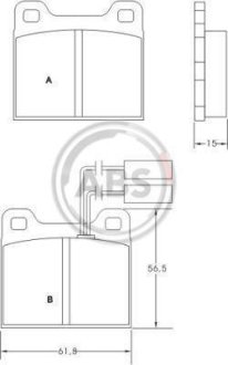 Тормозные колодки Audi 75/80/100 (77-95) A.B.S. 36005