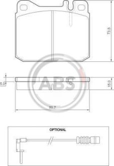 Тормозные колодки дисковые A.B.S. 36105