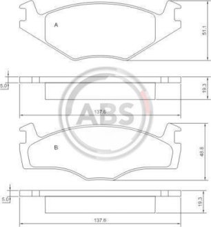 Тормозные колодки пер. Caddy/Cordoba/Golf/Ibiza/Jetta (81-03) A.B.S. 36536