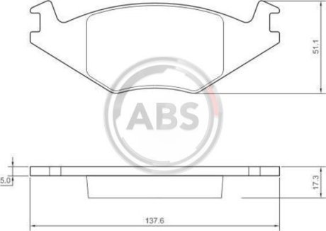 Гальмівні колодки пер. Golf/Ibiza/Jetta/Passat/Polo (78-03) A.B.S. 36539