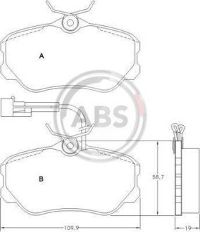 Тормозные колодки дисковые A.B.S. 36655