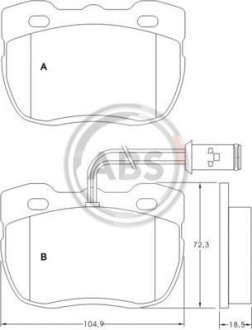 Тормозные колодки дисковые A.B.S. 366961