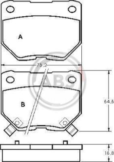 Гальмівні колодки дискові задн. Nissan 300 ZX 3.0 05.90-09.95 A.B.S. 36719