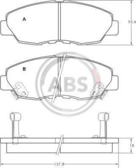 Тормозные колодки дисковые A.B.S. 36722