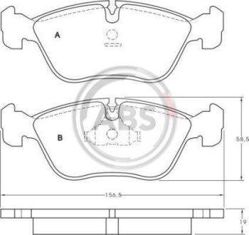 Тормозные колодки пер. C70/V70/S70/ 92-05 A.B.S. 36783