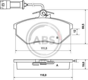 Тормозные колодки дисковые с датчиком A.B.S. 36791