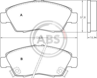 Тормозные колодки пер. Civic 89-12 A.B.S. 36831