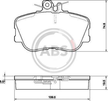 Тормозные колодки пер. C180-280 W202 93-00 (Lucas) A.B.S. 36838