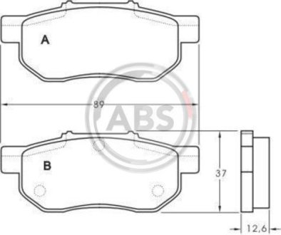 Гальмівні колодки зад. Jazz/City/Fit/Civic/Ballade/CRX 92- A.B.S. 36870