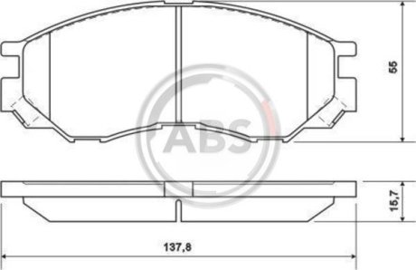 Гальмівні колодки пер. L200/Strakar/L400/Space Gear 94-07 A.B.S. 36925