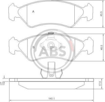 Тормозные колодки дисковые A.B.S. 36996