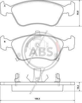 Тормозные колодки дисковые A.B.S. 37029