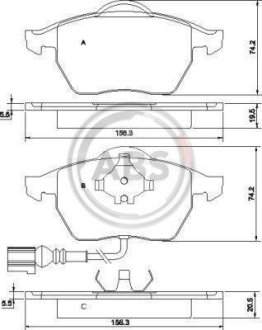 Тормозные колодки дисковые A.B.S. 37133