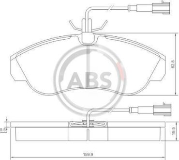 Тормозные колодки дисковые с датчиком A.B.S. 37171