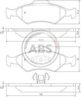 Тормозные колодки дисковые A.B.S. 37196