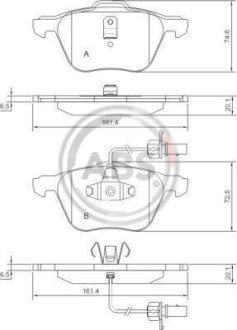 Тормозные колодки дисковые A.B.S. 37240