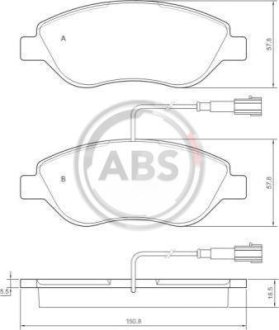 Гальмівні колодки пер. Mito/Bravo/Stilo 01- A.B.S. 37281