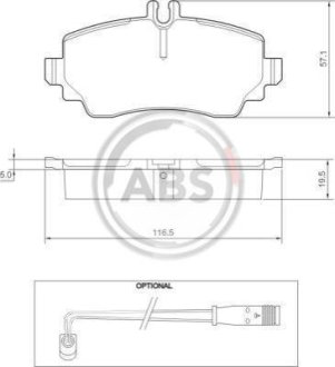 Тормозные колодки дисковые A.B.S. 37336