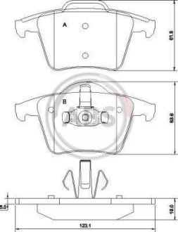 Тормозные колодки дисковые A.B.S. 37343