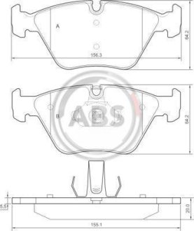 Тормозные колодки дисковые A.B.S. 37374