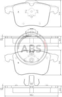 Тормозные колодки дисковые A.B.S. 37389