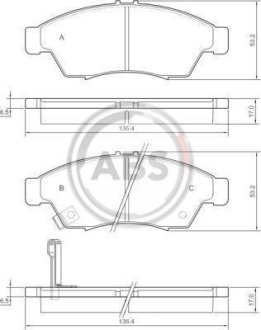 Тормозные колодки дисковые A.B.S. 37407