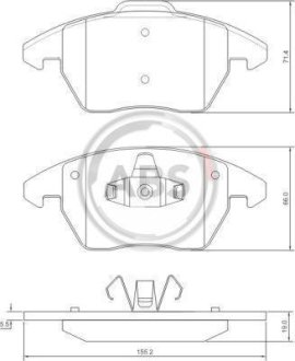 Гальмівні колодки пер. Citroen C4/Peugeot 207/208/307/308/Jetta IV 07- A.B.S. 37429