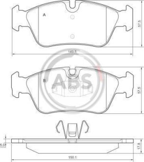 Тормозные колодки дисковые A.B.S. 37436