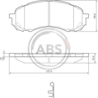 Тормозные колодки дисковые A.B.S. 37443