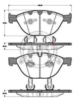 Тормозные колодки дисковые A.B.S. 37463