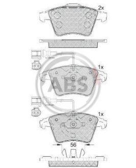 Тормозные колодки дисковые A.B.S. 37482