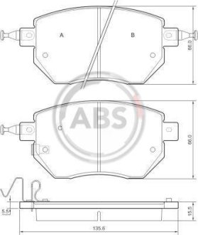 Тормозные колодки дисковые A.B.S. 37504