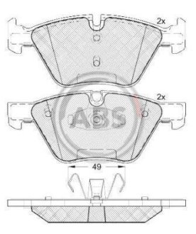 Тормозные колодки пер. Mondeo III/Jaguar X-TYPE 00- (Bosch) A.B.S. 37551