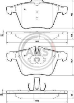 Тормозные колодки дисковые A.B.S. 37557