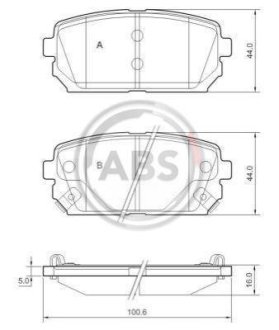 Тормозные колодки зад. KIA Carens 07> A.B.S. 37621