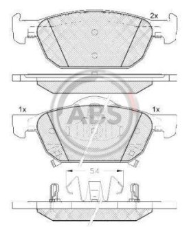 Тормозные колодки дисковые A.B.S. 37720