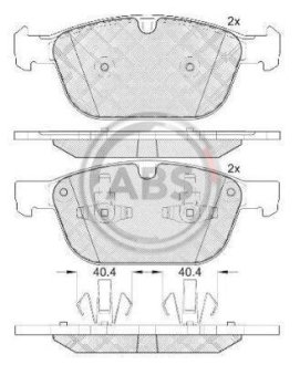 Тормозные колодки дисковые A.B.S. 37750