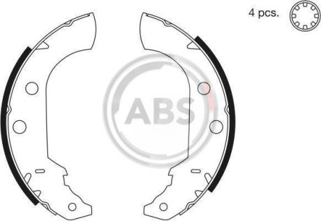 Тормозные колодки барабанные A.B.S. 8321