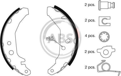 Тормозные колодки барабанные A.B.S. 8855