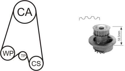 Насос охолоджуючої рідини + комплект зубчатого ременя AIRTEX WPK-116401