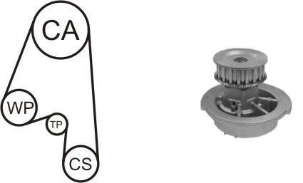 Насос охолоджуючої рідини + комплект зубчатого ременя AIRTEX WPK-163101 (фото 1)