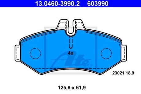 Колодка гальмівна ATE 13.0460-3990.2