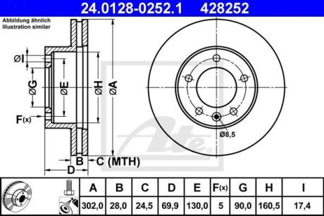 Гальмівний диск ATE 24012802521