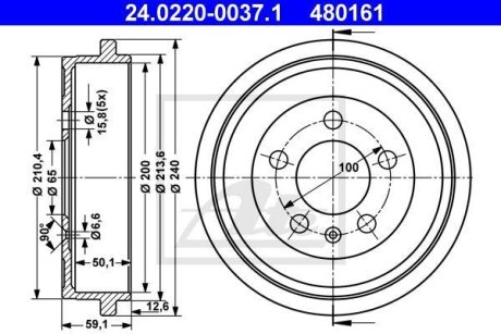 Гальмівний барабан ATE 24022000371