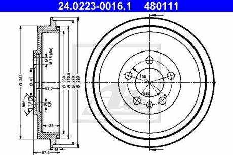 Гальмівний барабан ATE 24022300161