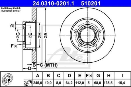 Диск гальмівний Power Disc ATE 24031002011