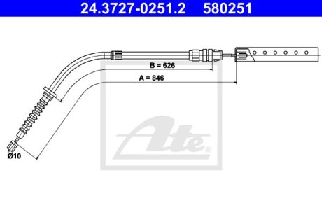 Трос зупиночних гальм ATE 24372702512