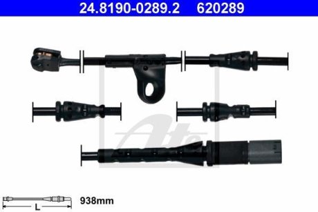 Датчик зносу колодок гальмівних ATE 24.8190-0289.2 (фото 1)