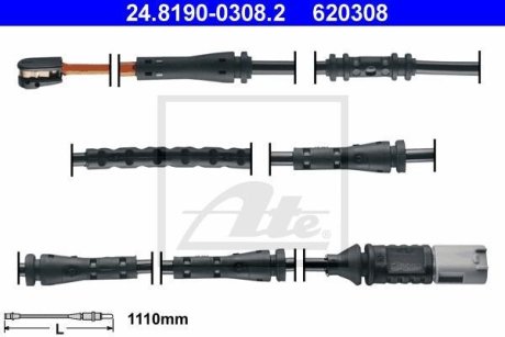 Датчик зносу колодок гальмівних ATE 24.8190-0308.2