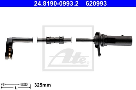 Датчик зносу колодок гальмівних ATE 24.8190-0993.2